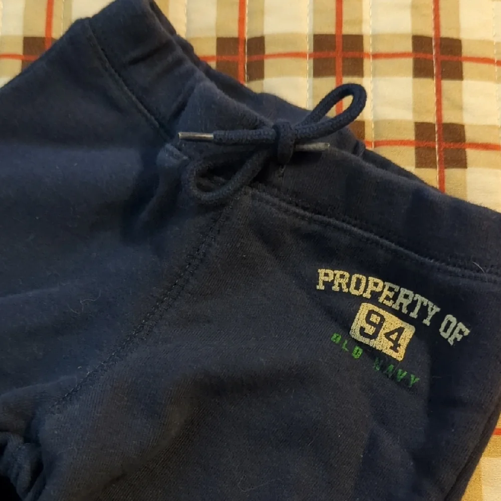 Old Navy Kids Matching Set - Navy and Mustard Onsies With Navy Sweatpants.